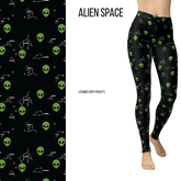 Alien Space Full Length Leggings with Pockets
